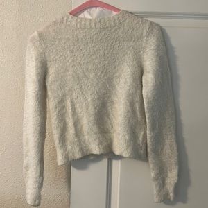 Copper Key White Fuzzy Sweater Womens Small